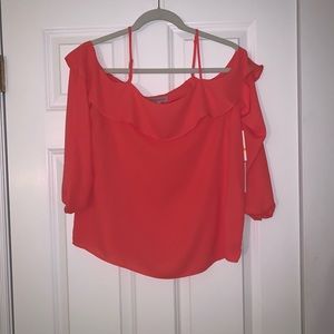 1. State Long sleeve off the should ruffle blouse